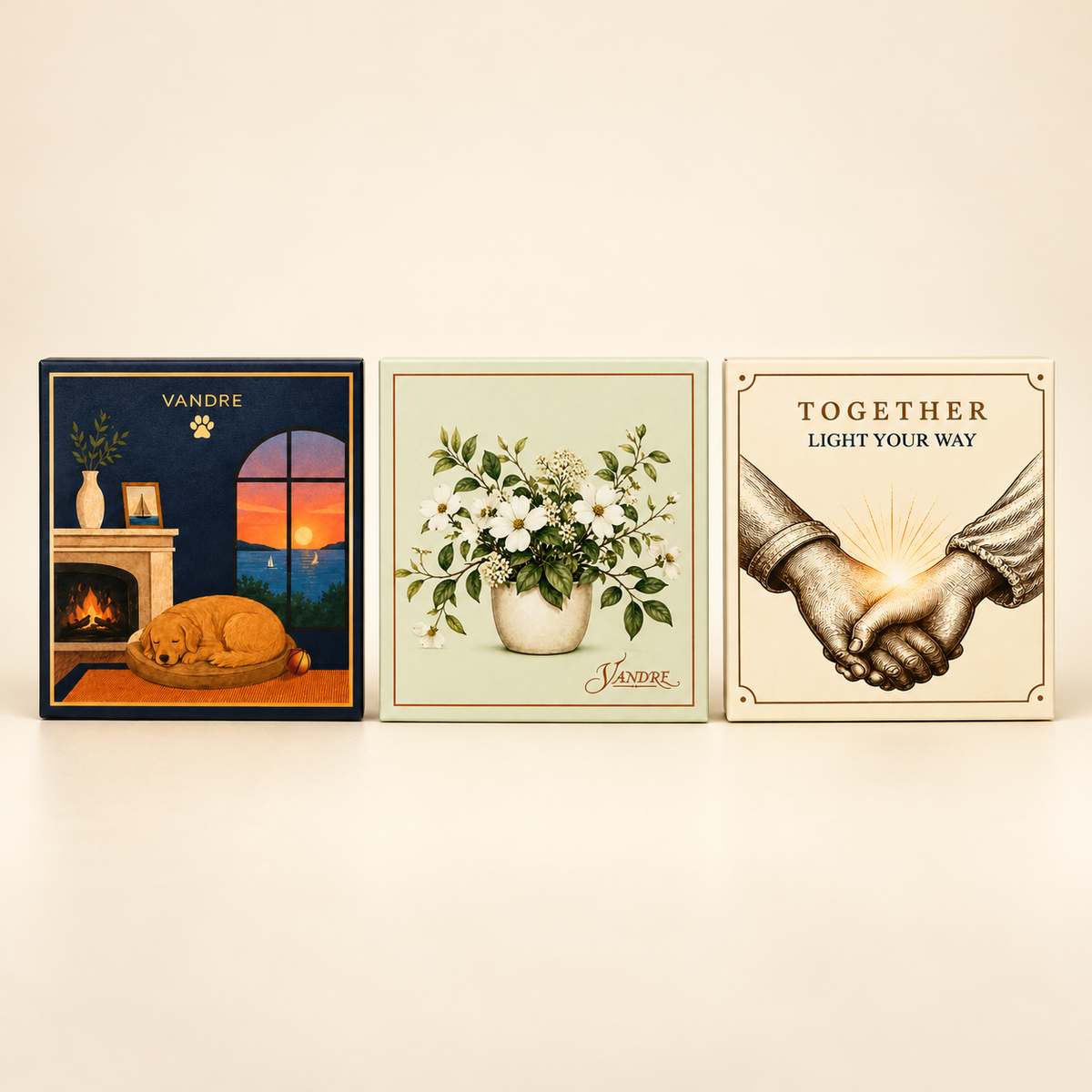VANDRE Cozy Home Decorative Safety Match Set – 3 Pack