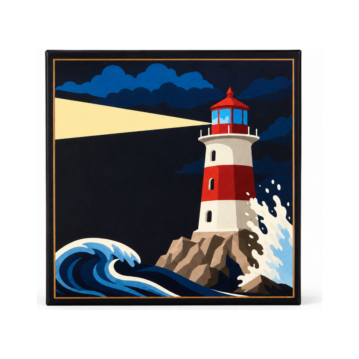 VANDRE Lighthouse safety matches, matchbox front view