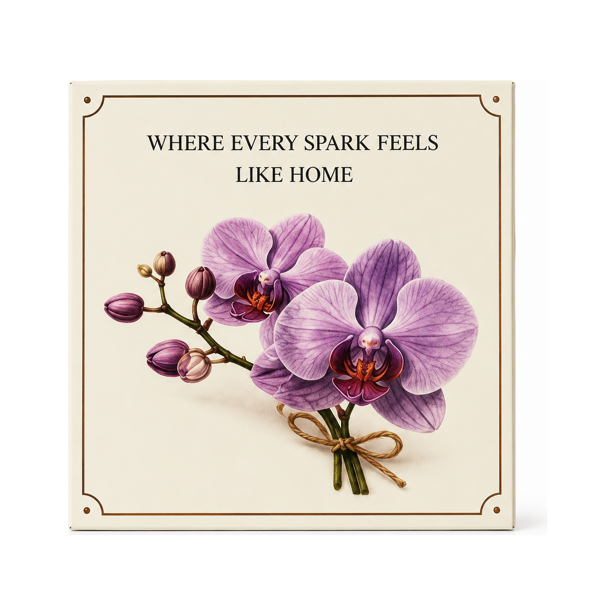 VANDRE Orchid Home safety matches, matchbox front view